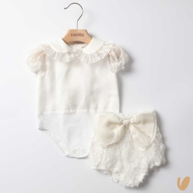 Camicia seta e culotte fiocco Completo e Pagliaccetto