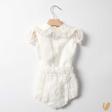 Camicia seta e culotte fiocco Completo e Pagliaccetto