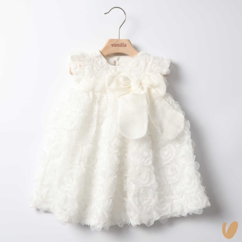 Abito fiori 3D fiocco seta Abito e Tute