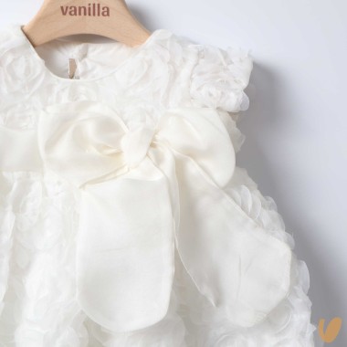 Abito fiori 3D fiocco seta Abito e Tute