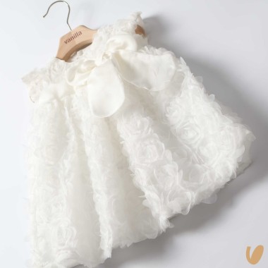 Abito fiori 3D fiocco seta Abito e Tute