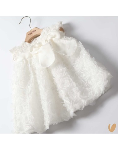 3D flower dress silk flake