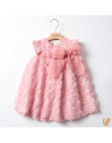 Abito fiori 3D fiocco seta Abito e Tute