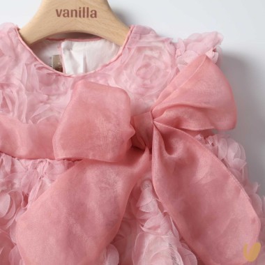 Abito fiori 3D fiocco seta Abito e Tute