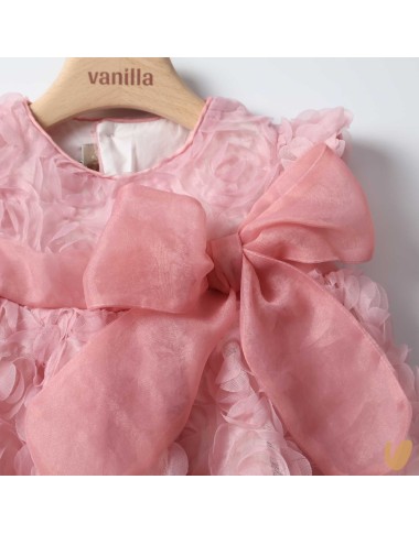 3D flower dress silk flake