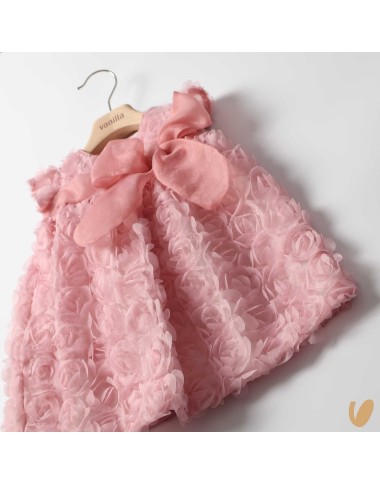 3D flower dress silk flake