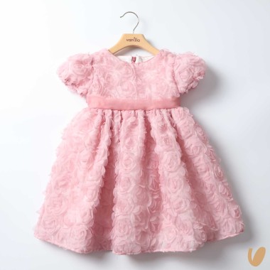 Abito fiori 3D fiocco seta Abito e Tuta