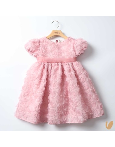 3D flower dress silk flake