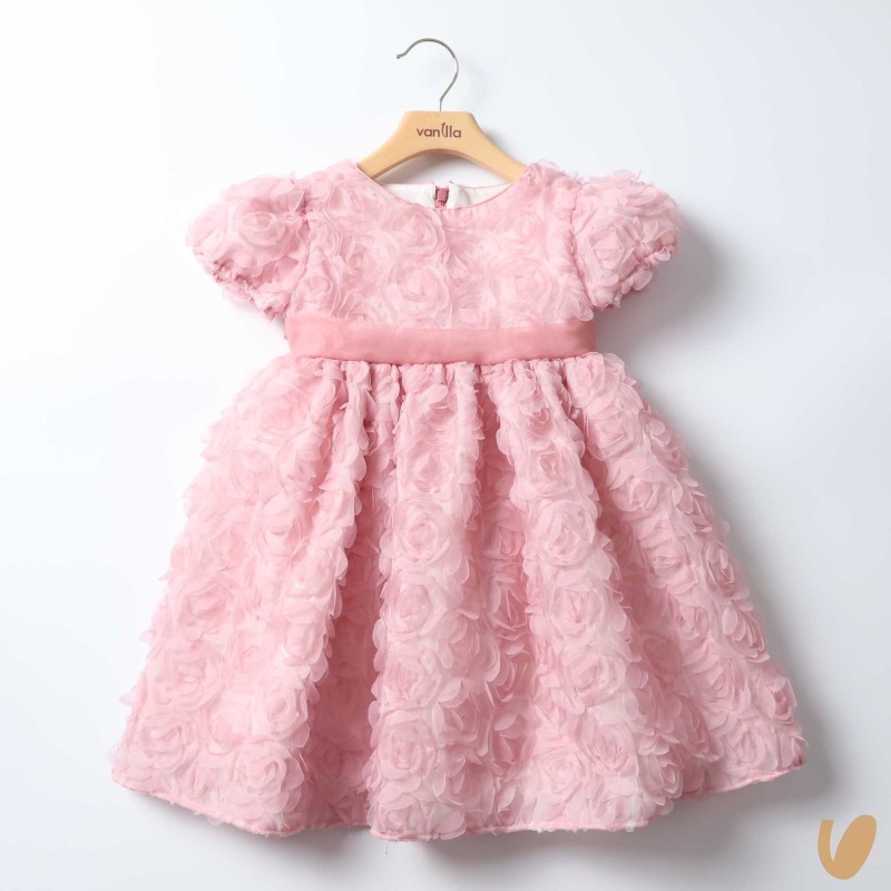 Abito fiori 3D fiocco seta Abito e Tuta