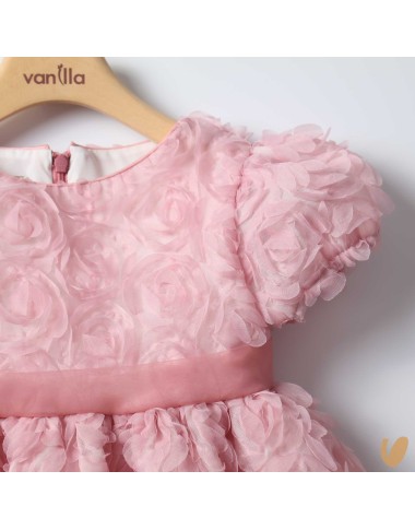 3D flower dress silk flake