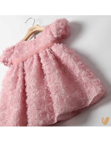 3D flower dress silk flake