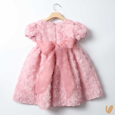 Abito fiori 3D fiocco seta Abito e Tuta