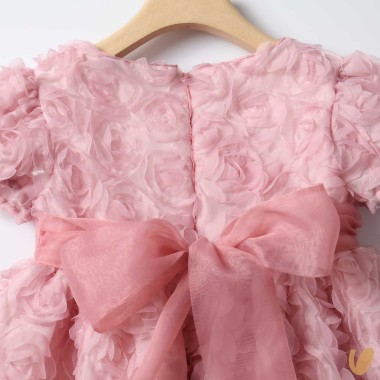 Abito fiori 3D fiocco seta Abito e Tuta