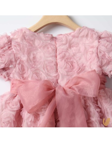 Abito fiori 3D fiocco seta Abito e Tuta