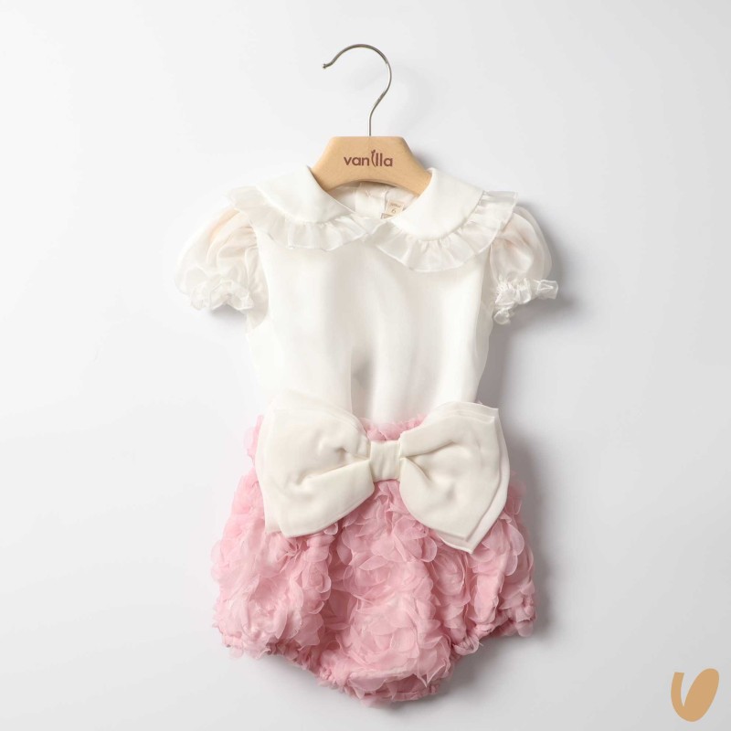 Camicia seta e culotte fiocco Completo e Pagliaccetto