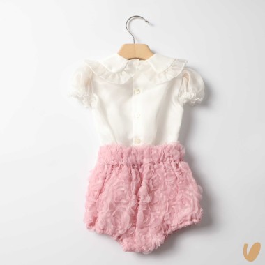 Camicia seta e culotte fiocco Completo e Pagliaccetto