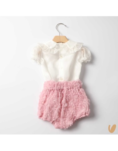 Silk shirt and bow culotte