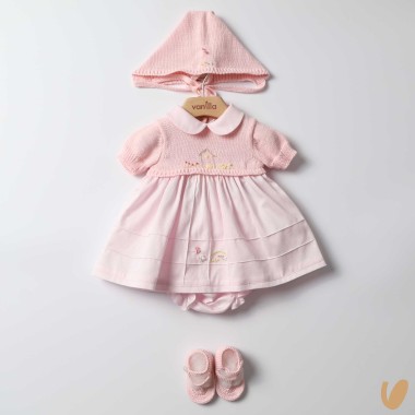 Completo nascita in filo e piquè di cotone Set Nascita e Uscita Clinica