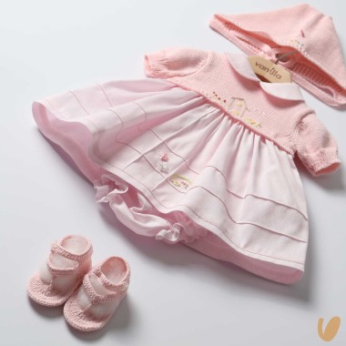 Completo nascita in filo e piquè di cotone Set Nascita e Uscita Clinica