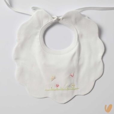 Bavetta ricamata a mano Mussole e Bavette