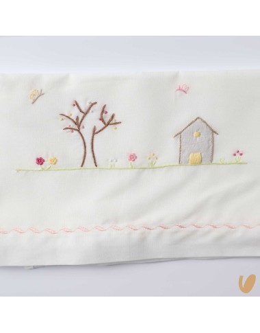 Hand embroidered sheet