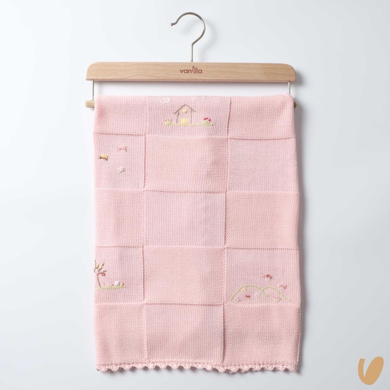 Coperta in filo di cotone ricamata Coperte e Lenzuola