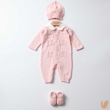 Completo nascita in filo ricamato Set Nascita e Uscita Clinica