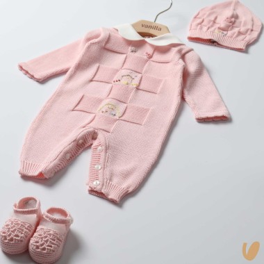 Completo nascita in filo ricamato Set Nascita e Uscita Clinica