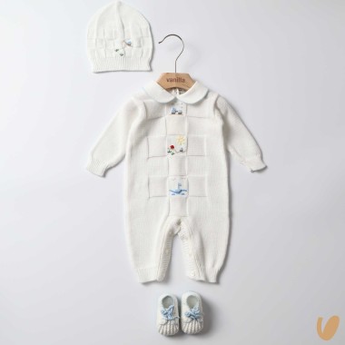 Completo nascita in filo ricamato a mano Set Nascita e Uscita Clinica