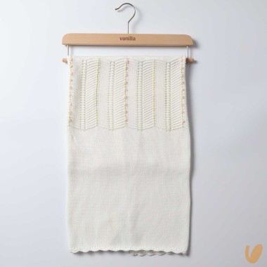 Coperta in filo di cotone ricamo roselline Coperte e Lenzuola