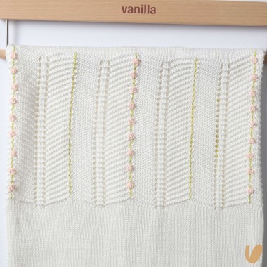 Coperta in filo di cotone ricamo roselline Coperte e Lenzuola