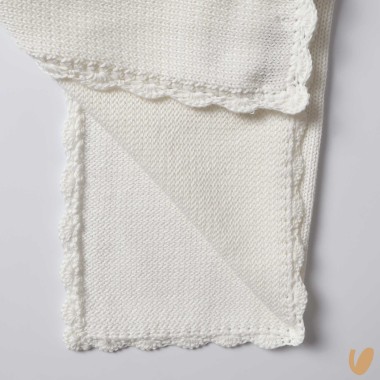 Coperta in filo di cotone ricamo roselline Coperte e Lenzuola