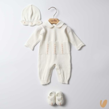 Completo nascita in filo ricamato Set Nascita e Uscita Clinica