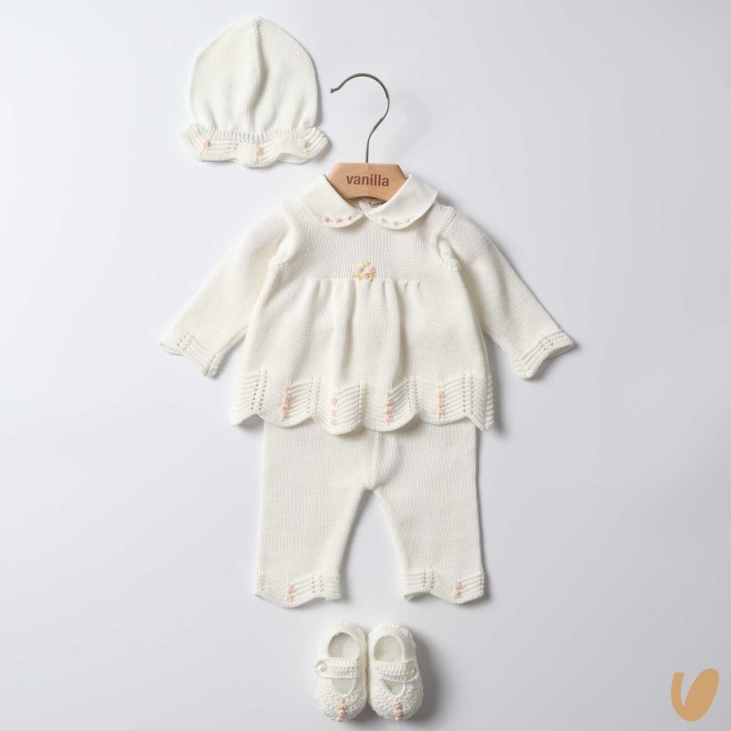 Completo nascita in filo ricamato Set Nascita e Uscita Clinica