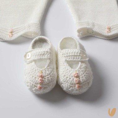 Completo nascita in filo ricamato Set Nascita e Uscita Clinica