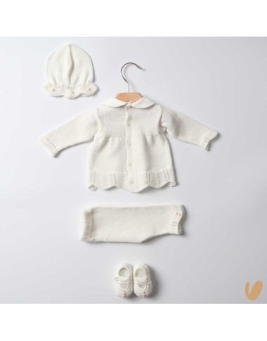 Completo nascita in filo ricamato Set Nascita e Uscita Clinica