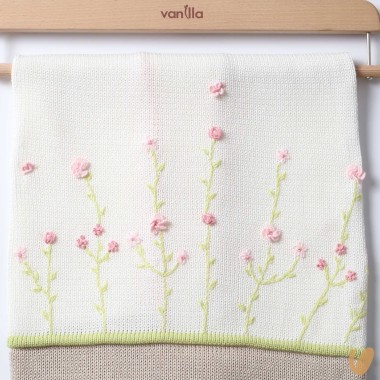 Coperta in filo di cotone ricamata Coperte e Lenzuola