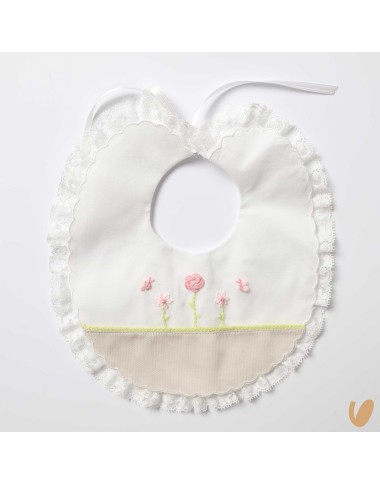 Hand embroidered bavetta