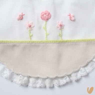 Bavetta ricamata a mano Mussole e Bavette