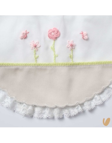 Hand embroidered bavetta