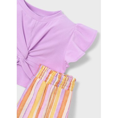 Completo blusa e short righe Completo