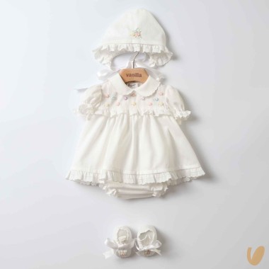 Completo nascita in piquè roselline Set Nascita e Uscita Clinica