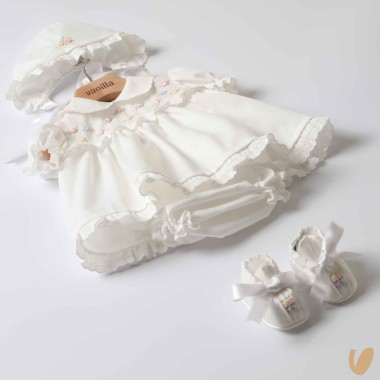 Completo nascita in piquè roselline Set Nascita e Uscita Clinica