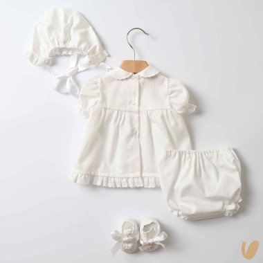 Completo nascita in piquè roselline Set Nascita e Uscita Clinica