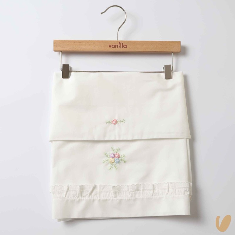 Set Lenzuolo con roselline Coperte e Lenzuola