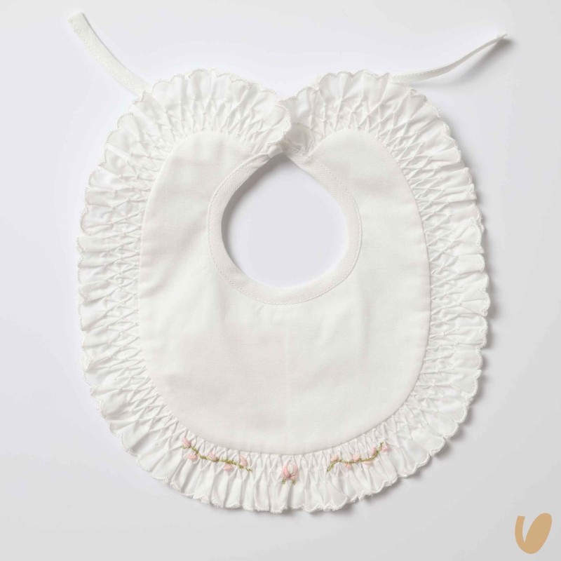 Bavetta ricamata a mano Mussole e Bavette