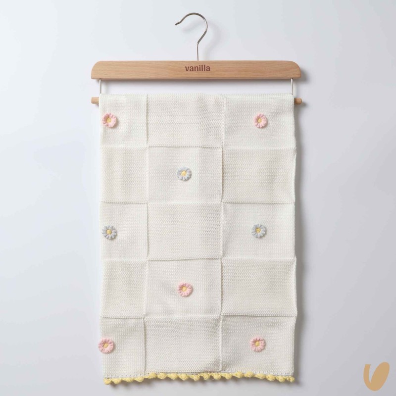 Coperta in filo di cotone con fiori Coperte e Lenzuola