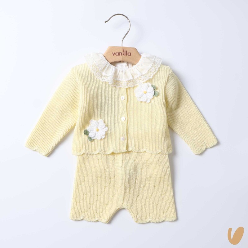 Completo in filo margherite Set Nascita e Uscita Clinica