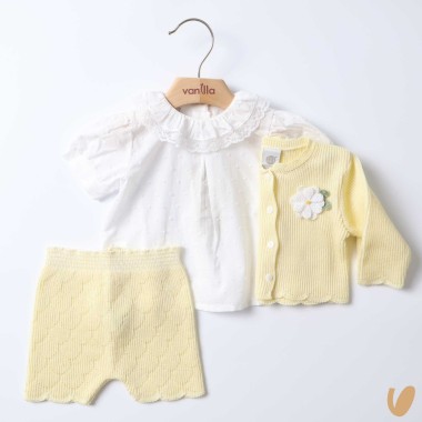 Completo in filo margherite Set Nascita e Uscita Clinica