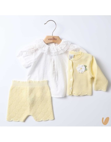 Completo in filo margherite Set Nascita e Uscita Clinica